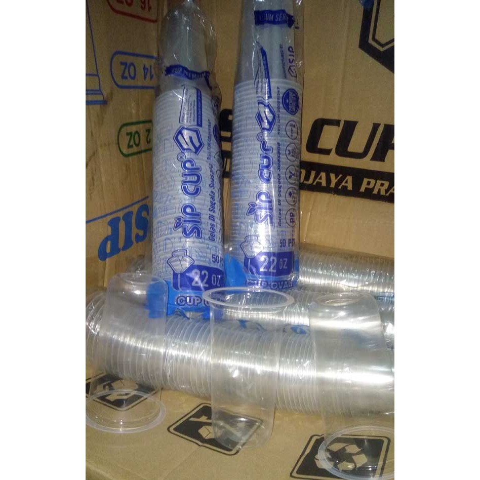 Gelas Plastik 22 oz / Cup Plastik 22oz OVAL 1roll @50pcs