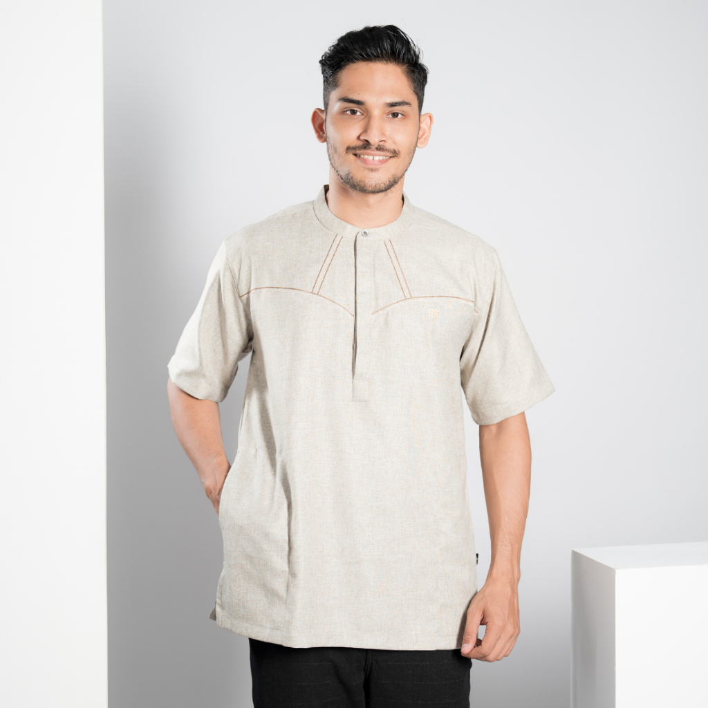 Muslimadani Baju Koko HISYAM Lengan Pendek Pakaian Muslim Pria Koko Casual