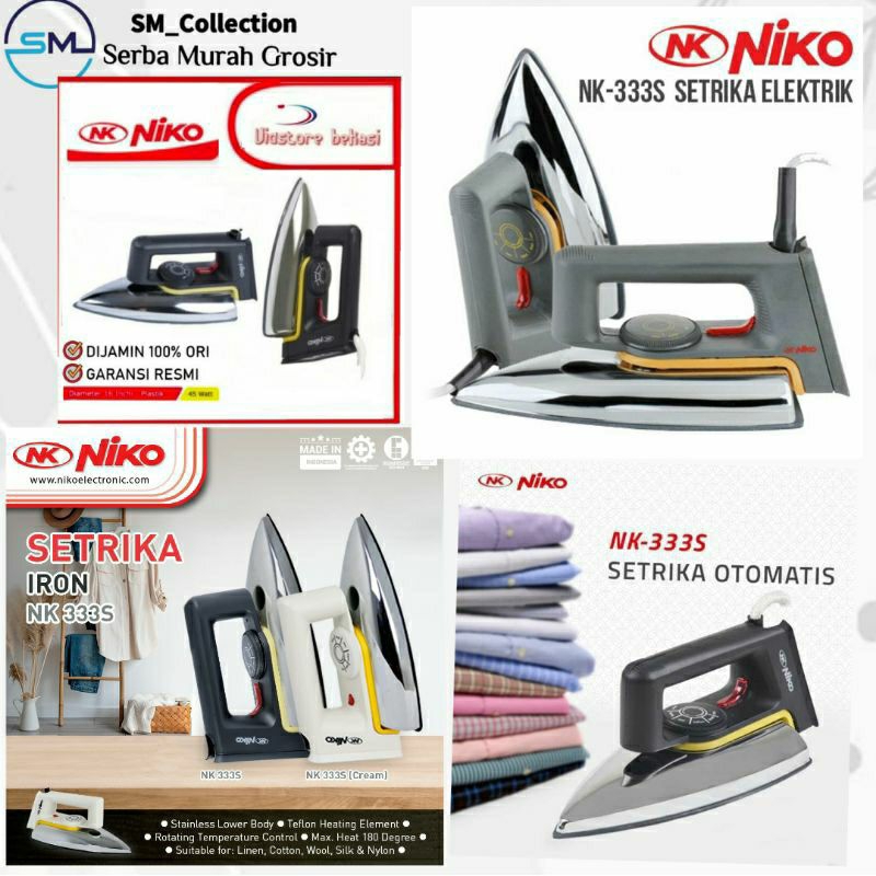 Sterika Listrik/Gosokan baju/ setrika murah/ setrika niko 333-s