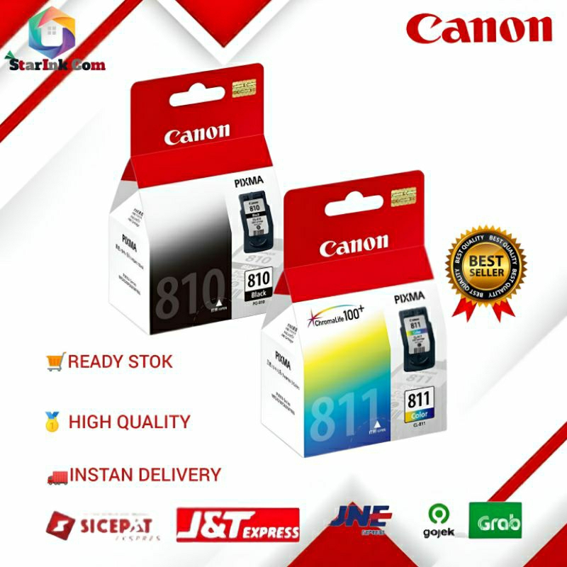 1Set Tinta Catridge Canon 810 811 Black Colour for ip2770, mp287,mp245, mp237 Ink Cartridge