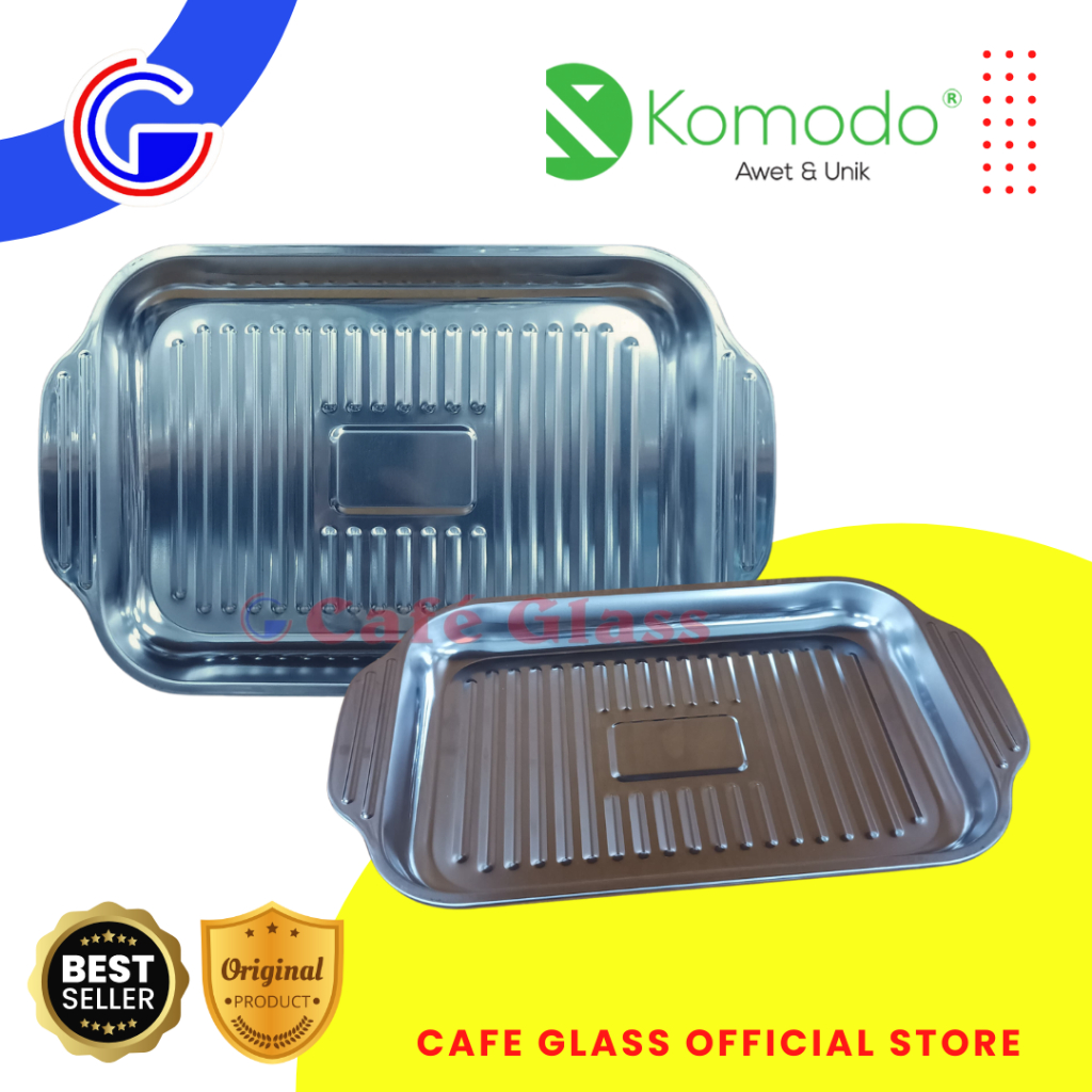 NAMPAN STAINLESS PERSEFI PANJANG + HANDLE - 37CM 45CM / BAKI STENLIS SERBAGUNA / WADAH TEMPAT SAJI M