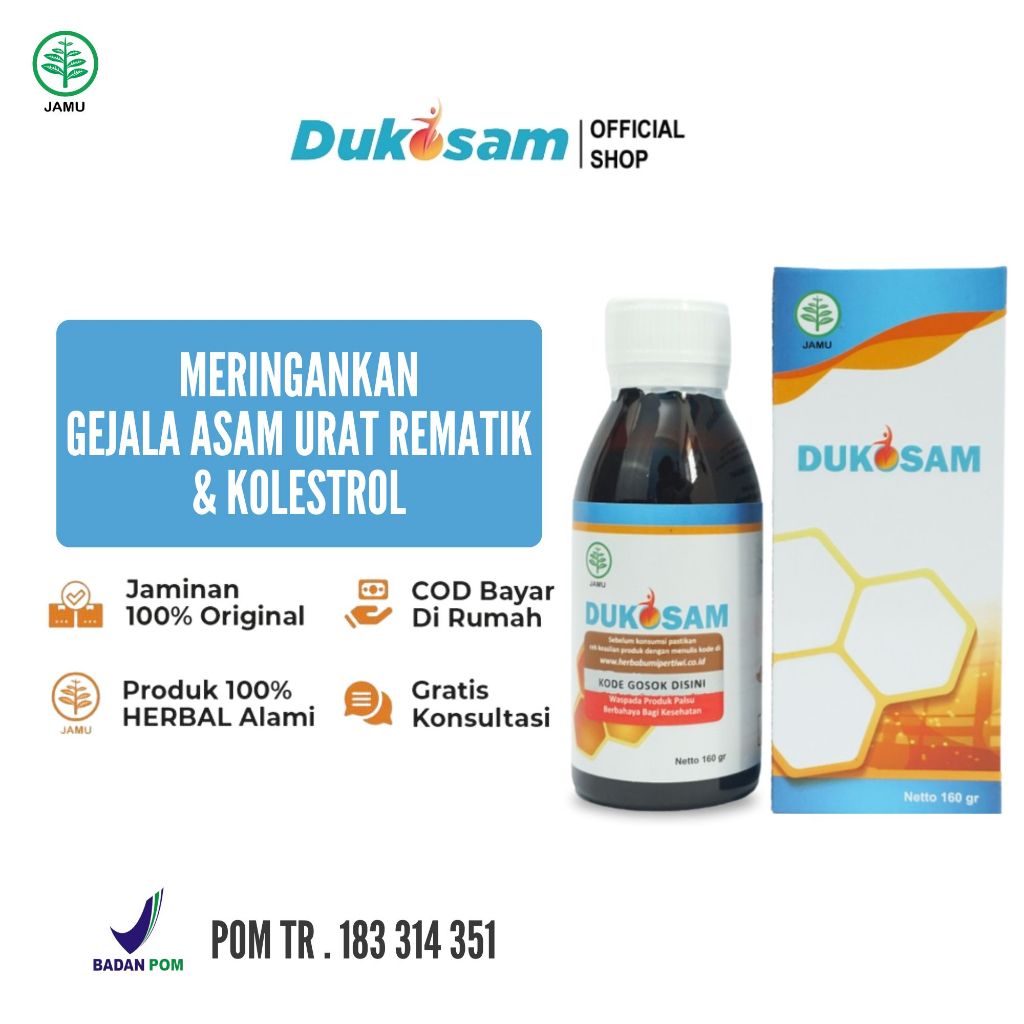 Madu Dukosam Herbal Obat Untuk Kolesterol, Asam Urat, Stroke, Pengapuran Tulang, Sakit Pinggang Ori