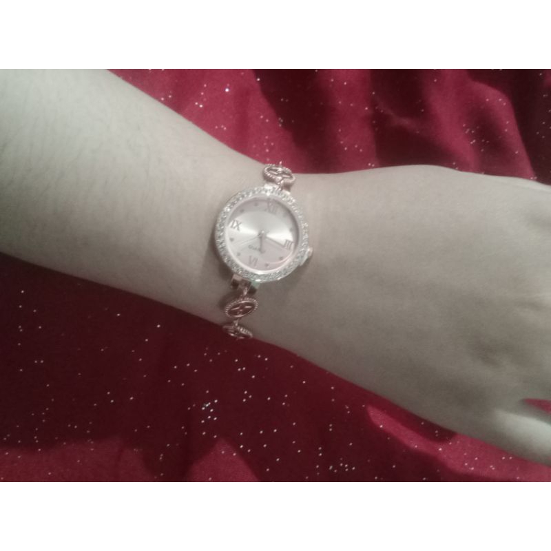 gelang jam titanium gold