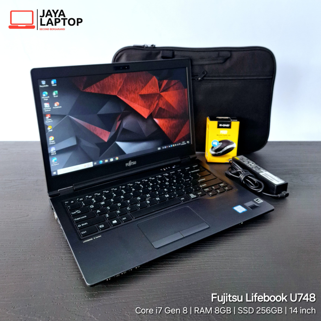 Fujitsu Lifebook U748 Core i7 Gen 8 RAM 8GB SSD 256GB Slim 14 inch Laptop Second Bekas Murah