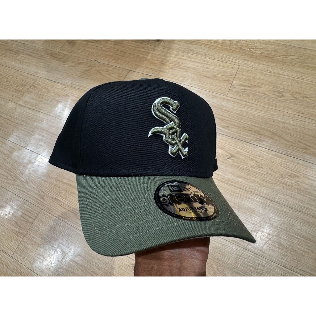 Topi New Era 9Forty A-Frame Chicago White Sox Black/Olive Snapback Cap 100% Original Resmi