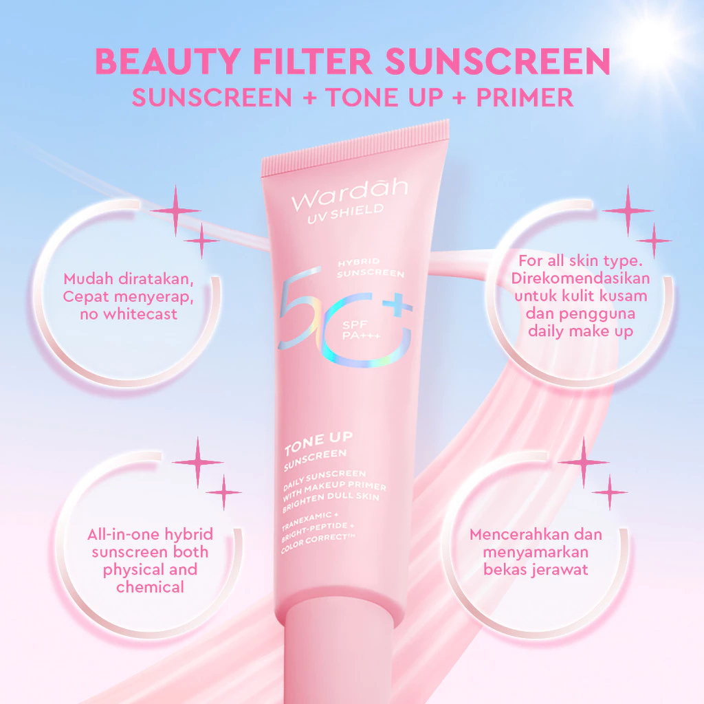 Wardah UV Shield Tone Up Sunscreen SPF 50+ PA+++ - Sunscreen Wajah