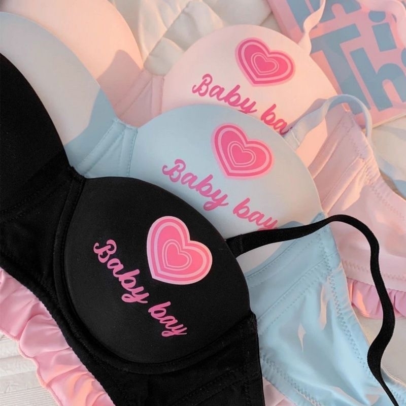 bra beha set dengan celana dalam lucu manis imut tanpa kawat