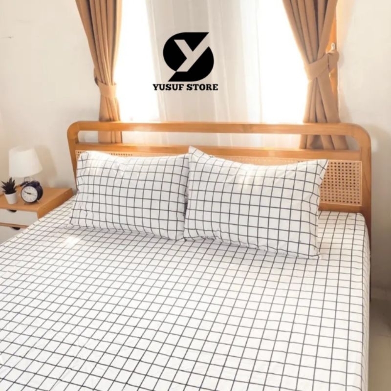 (SPREI MOTIF KOTAK) SEPREI KOTAK KOTAK | SEPREI KOTAK AESTEHTIC | SPREI KOTAK KOTAK HITAM | SPREI KO