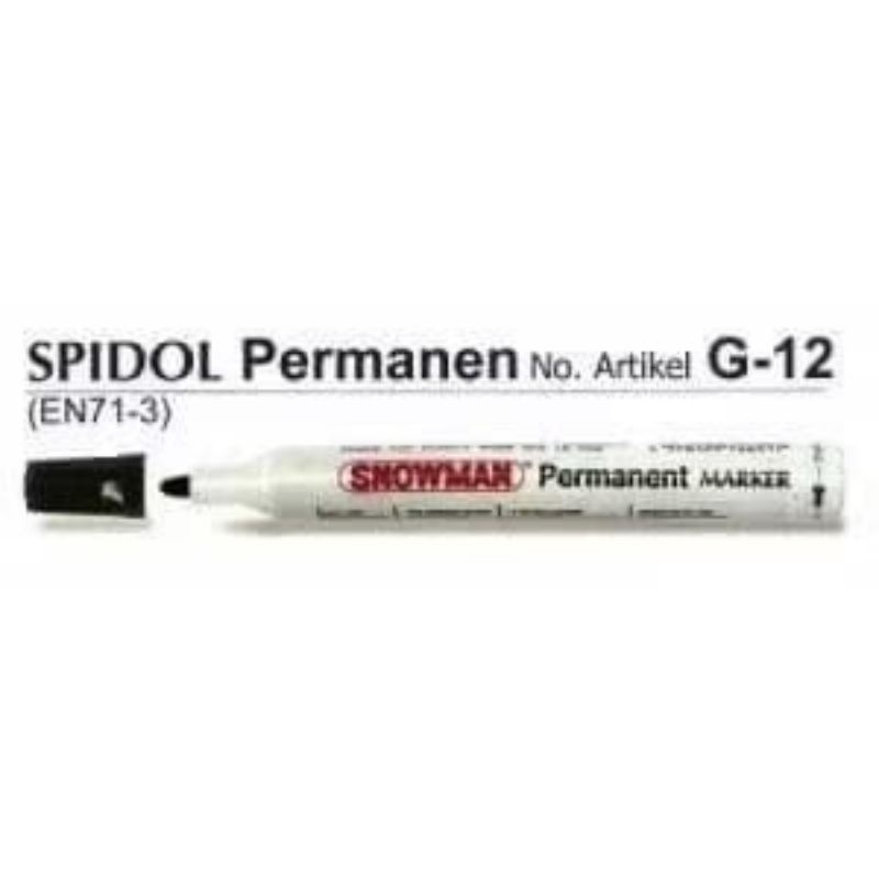 

Spidol SNOWMAN G-12 Black Permanent Marker Hitam