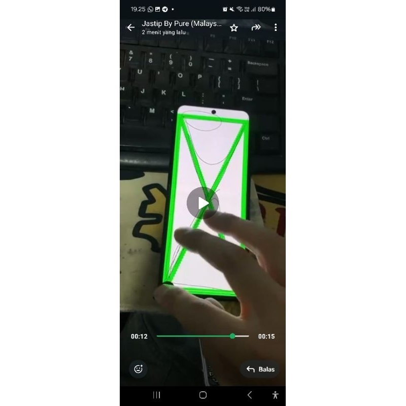 lcd z flip 3 minus tompel dibawah n line