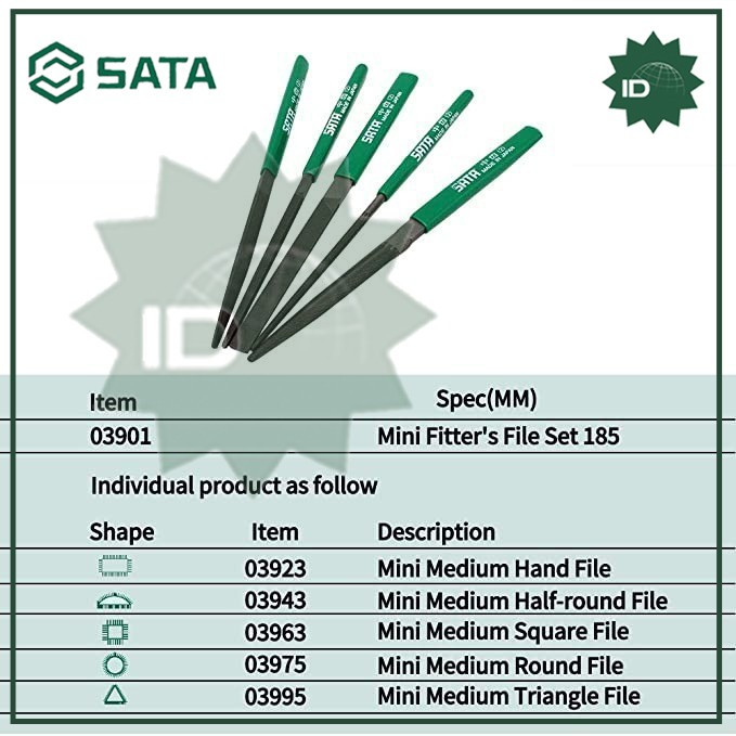 

Kikir Mini File Set 03901 Sata 5 Pc. Mini File Set 185MM - Japan
