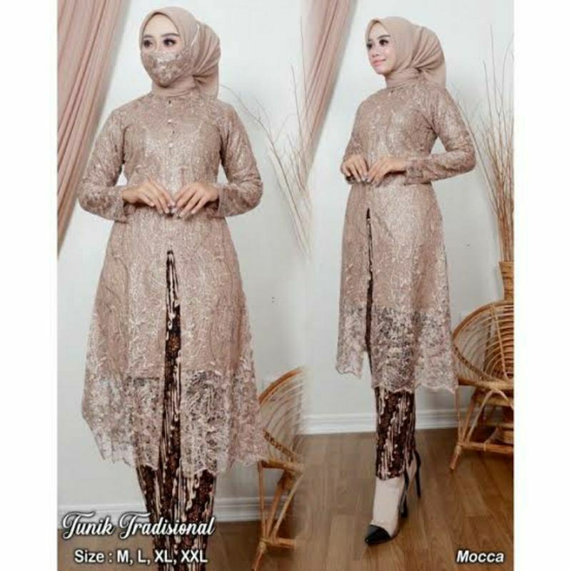 Tunik tile kebaya KANCING DEPAN BIGSIZE LD 150 busui