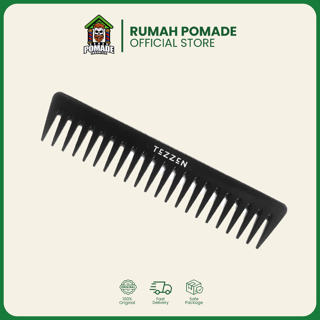 Tezzen Wide Comb Original Sisir Texture Renggang Sisir Barbershop