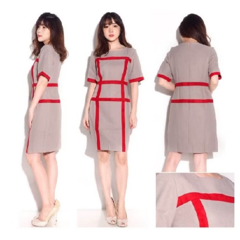 Dress cantik gaun simple dress natal pakaian wanita baju wanita