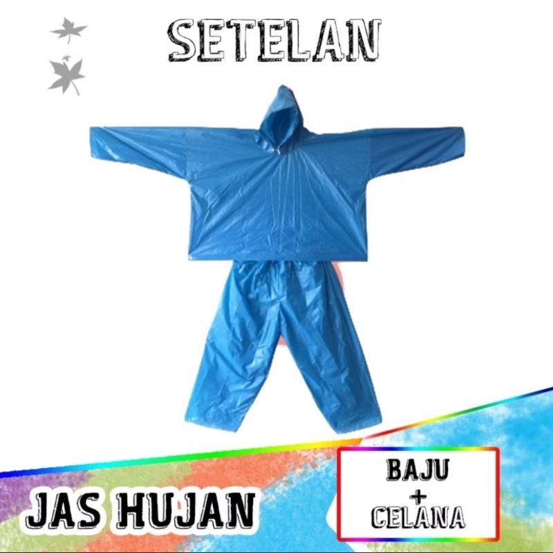 Jas Hujan Plastik LDPE Jumbo Setelan Tebal Murah