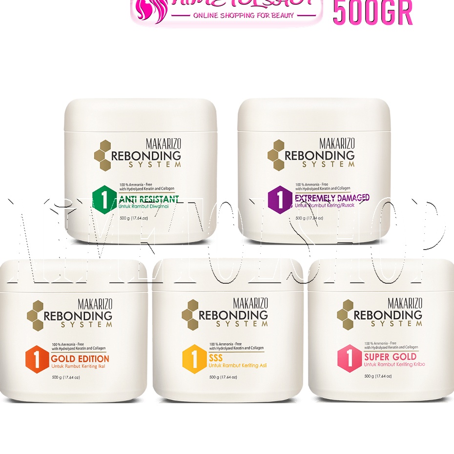 Borong Stock  MAKARIZO Rebonding System 5gr STEP 1  2 Obat Pelurus Rambut Smoothing Keratin Collagen