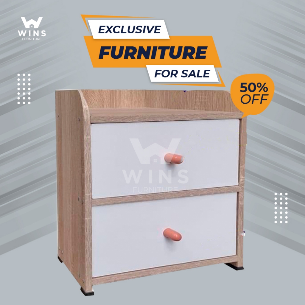 Wins Nakas / Bedside Table Kayu Minimalis Premium Meja Samping Serbaguna Laci / Meja Sudut Kasur