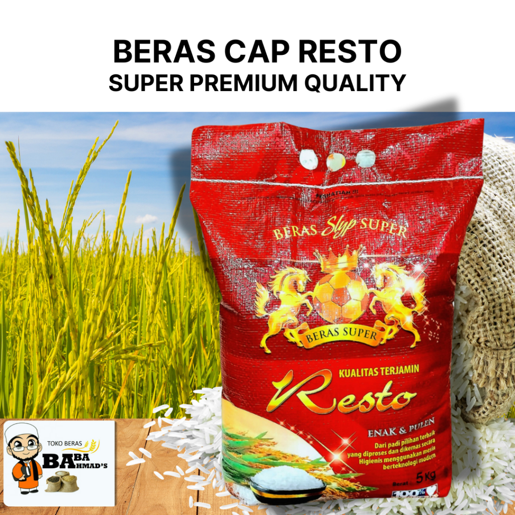 

BERAS CAP RESTO SUPER PREMIUM 5KG/10KG/15KG/20KG/25KG