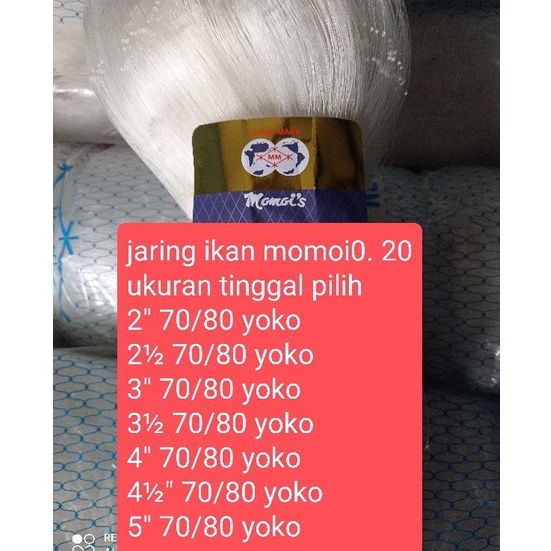 Lebih Bagus  Jaring ikan momoi 2 UKURAN TINGGAL PILIH pukat ikan jaring momoi jaring ikan senar jari