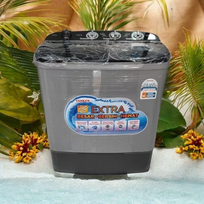 Mesin Cuci Sanken TW 8827EGY / TW8827EGY Mesin Cuci 2 Tabung 8Kg