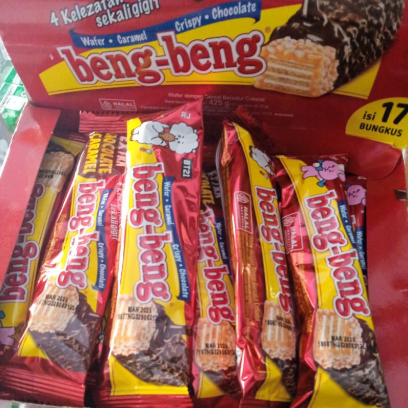 

wafer beng-beng caramel crispy chocolate 1paket isi 5bungkus