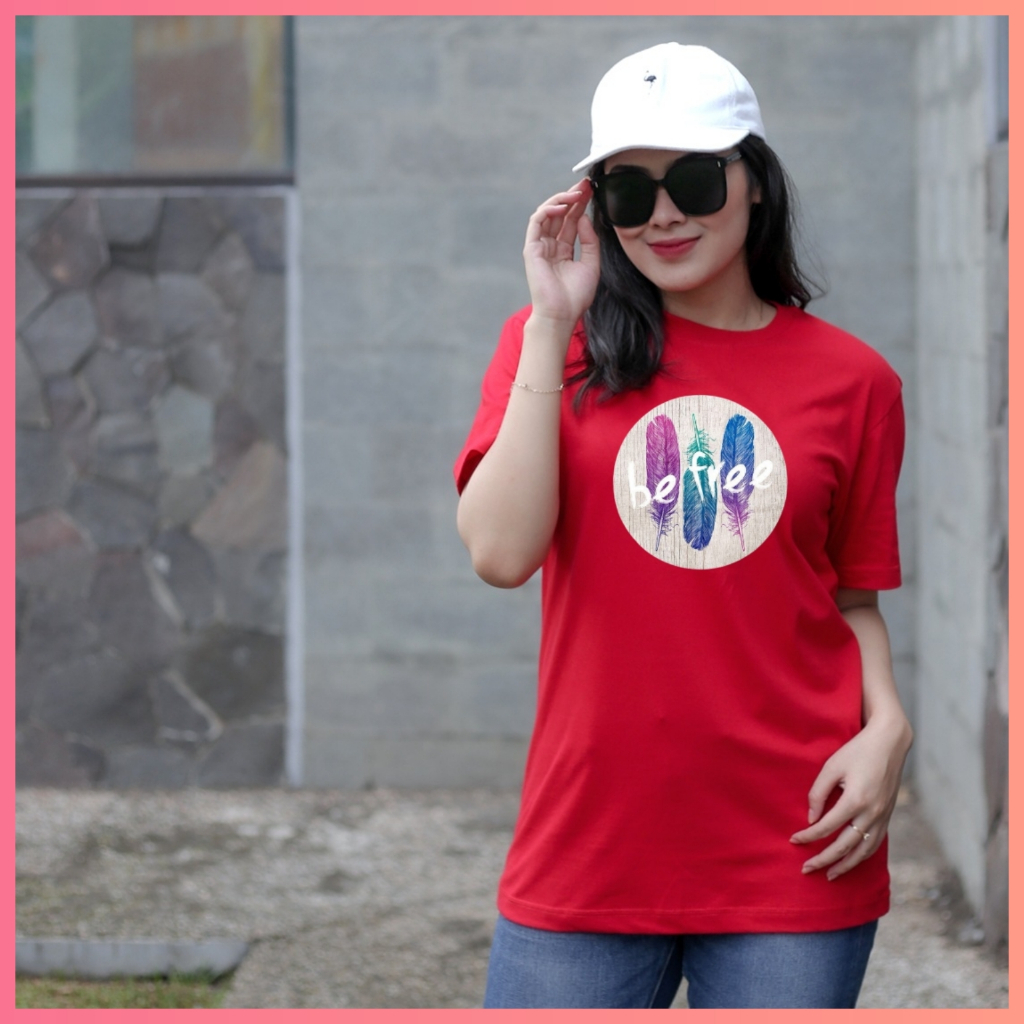 Kaos Wanita Lengan Pendek Motif Simple