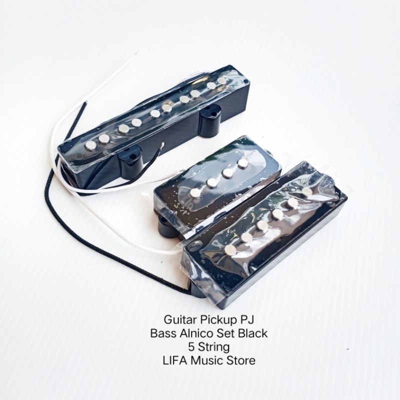 Guitar Pickup PJ Bass Alnico Set Black 5 String