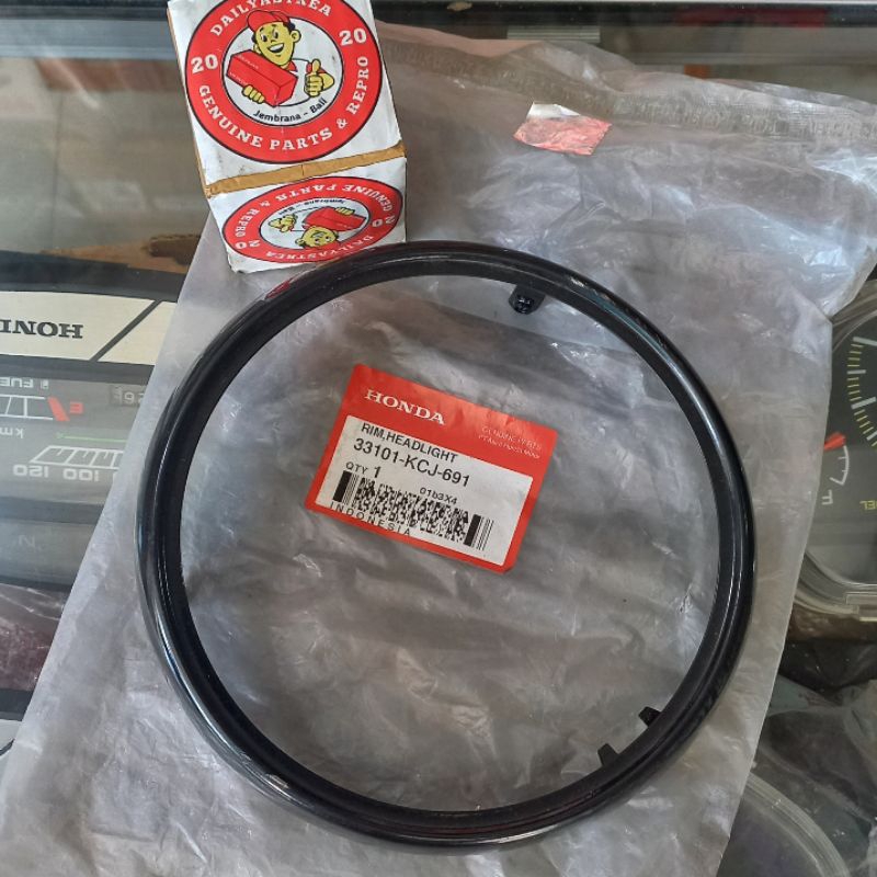 LIS RING RIM HEADLIGHT LAMPU DEPAN HITAM HONDA TIGER 2000 LAWAS LAMA ORIGINAL ORI ASLI AHM 33101-KCJ