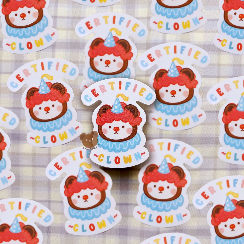 

[creckers.id] Meme Sticker Certified Clown Sticker Lucu Laptop HP Satuan
