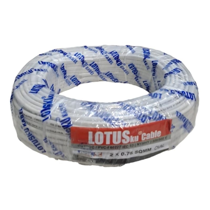 kabel NYMHY 2X0,75 x 50M LOTUS GEPENG / OVAL SNI