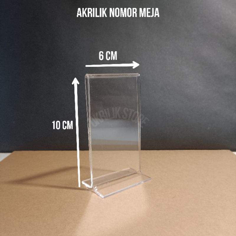 

Akrilik Nomor Meja Ukuran 10 x 6 cm Tebal 2mm Model Potrait T