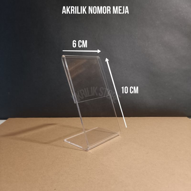 

Akrilik Nomor Meja Ukuran 10 x 6 cm Tebal 2mm Model Potrait L