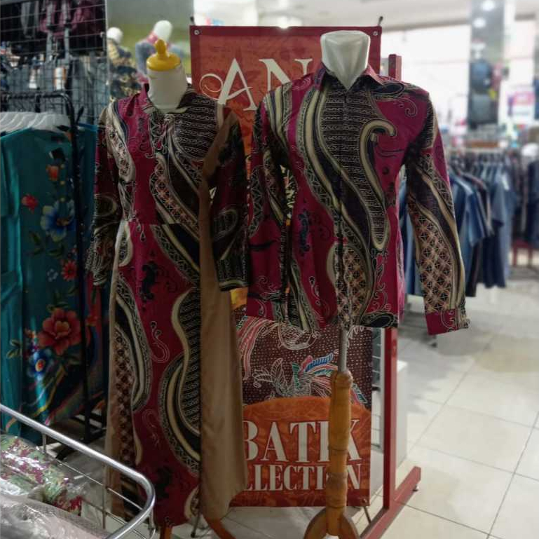 SARIMBIT COUPLE BATIK HALUS GAMIS KOMBINASI POLOS  JUMBO TERLARIS GAMIS MUSLIM SET PREMIUM