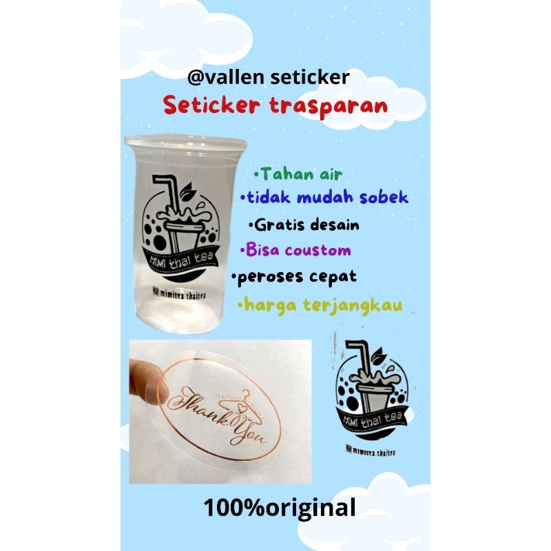 

seticker trasparan/ seticker tahan air