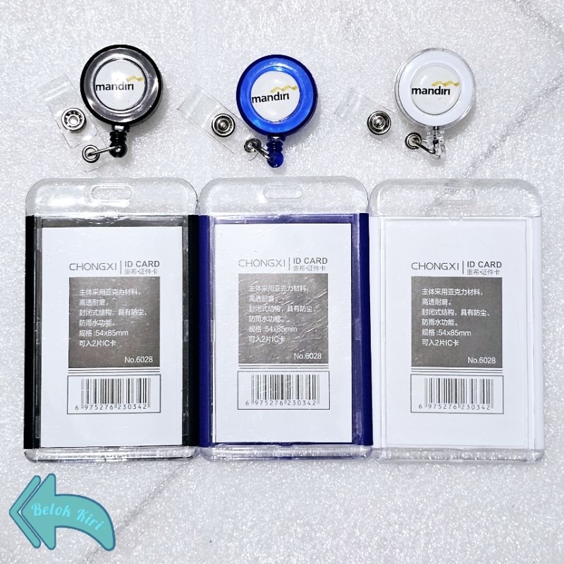

Tempat Kartu Id Card Akrilik CHQ + Yoyo Logo Mandiri