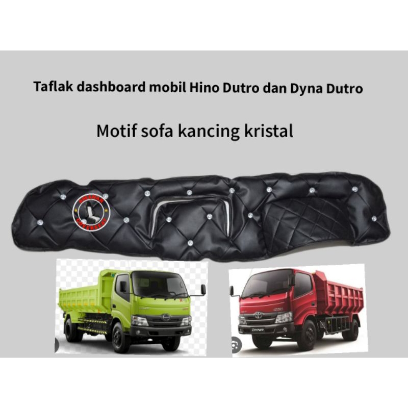 Taflak dashboard mobil Hino Dutro dan Toyota Dyna motif sofa kancing kristal