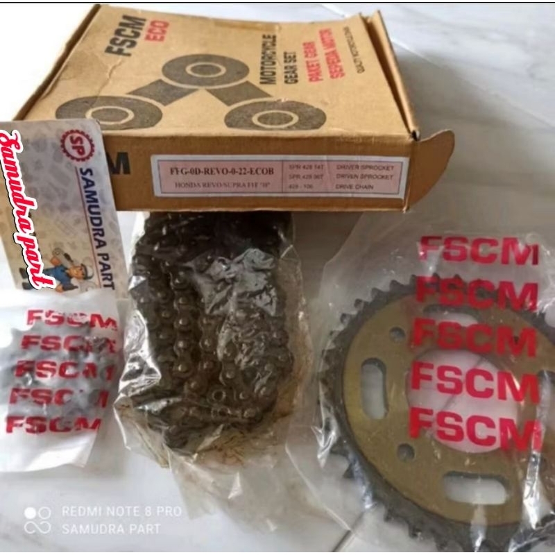 Gear set Gir rantai set Revo Supra Fit new Supra 125 FSCM