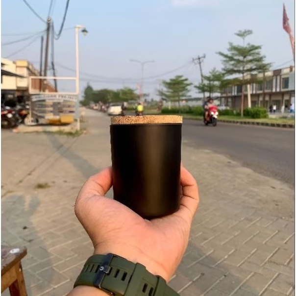 CANDLE GLASS MATTE 200ML | JAR KACA LILIN TUTUP KAYU