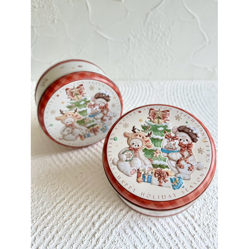 Box Natal Kaleng Hampers Souvenir | Cookies Tin Can Box | Toples Biskuit Kaleng Bulat