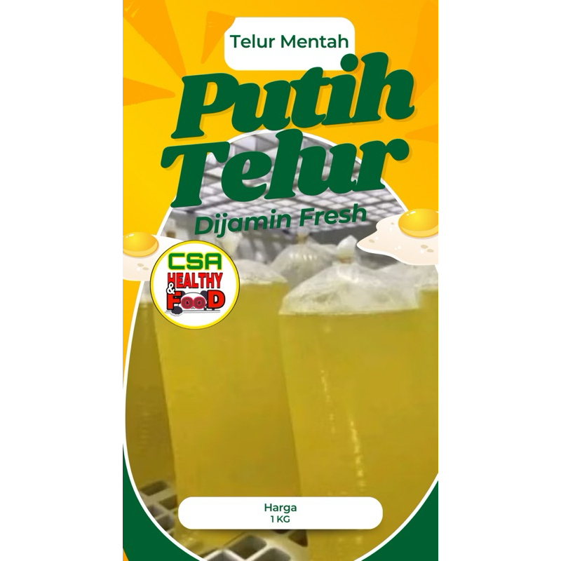 

Putih Telur Mentah Fresh 1kg Xboost Protein