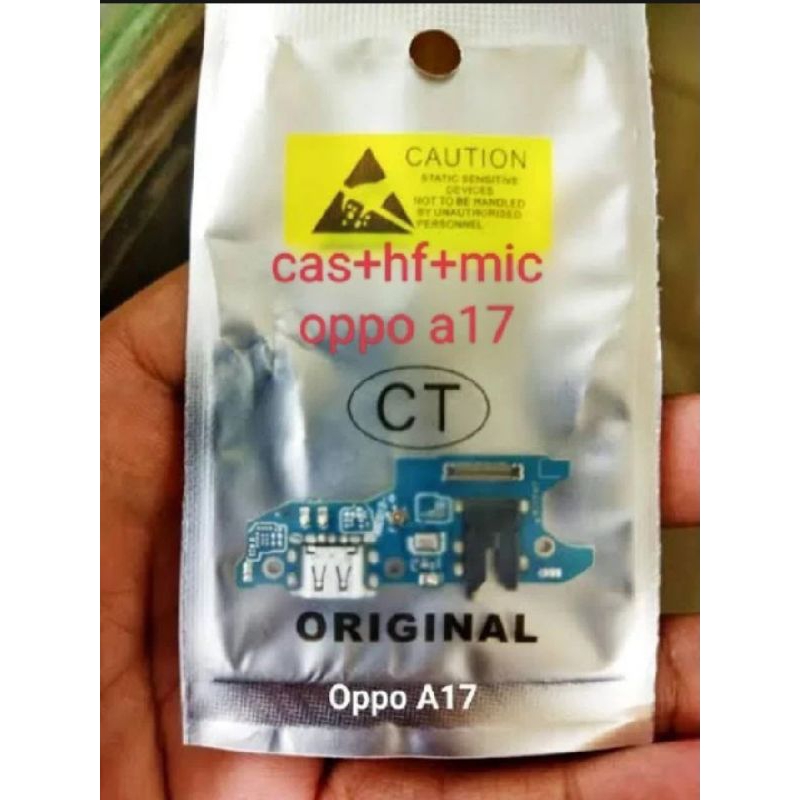 Konektor Charger Oppo A17 Original Full Komponen Ic Board Charger Papan Cas Mic Hf + Ic Oppo A17