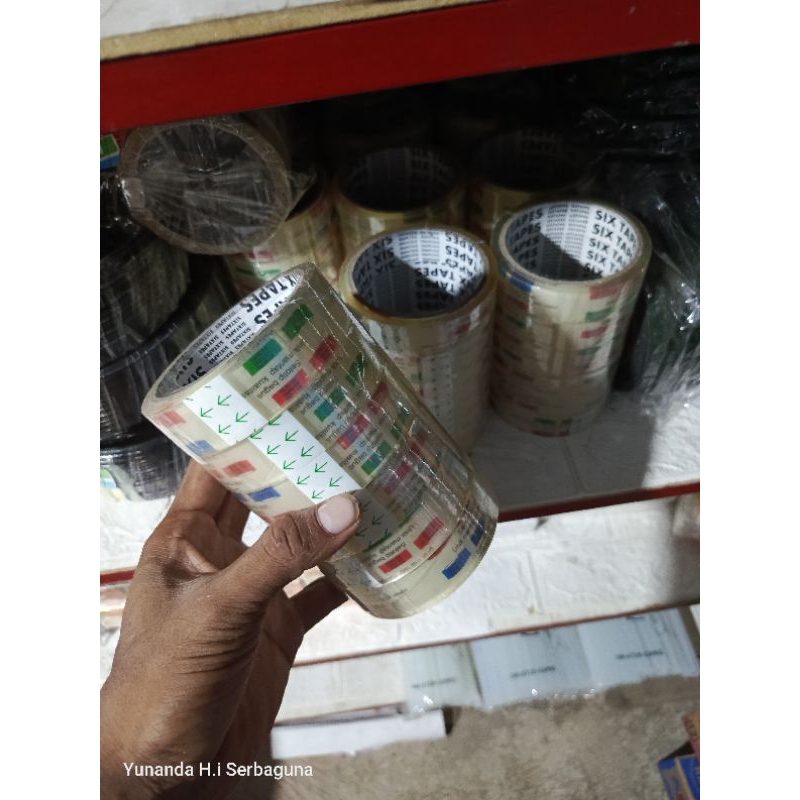 

isolasi setengah Lakban24mm 20 yard# isi 6 roll