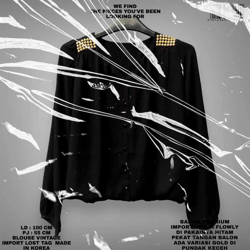 BLOUSE PREMIUM IMPORT/KOREAN BLOUSE/BLACK/BLOUSE IMPORT KOREAN LOOK KOREAN STYLE/BLOUSE OFFICE