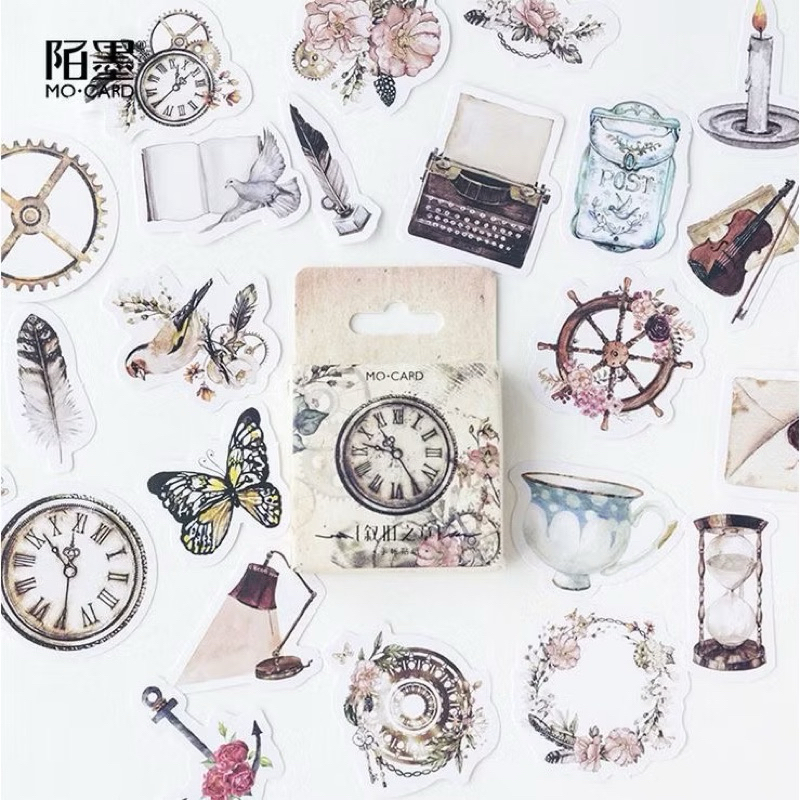 

ATK 46Pcs Old Time Deco Sticker DIY Scrapbook Stiker Lucu Kotak