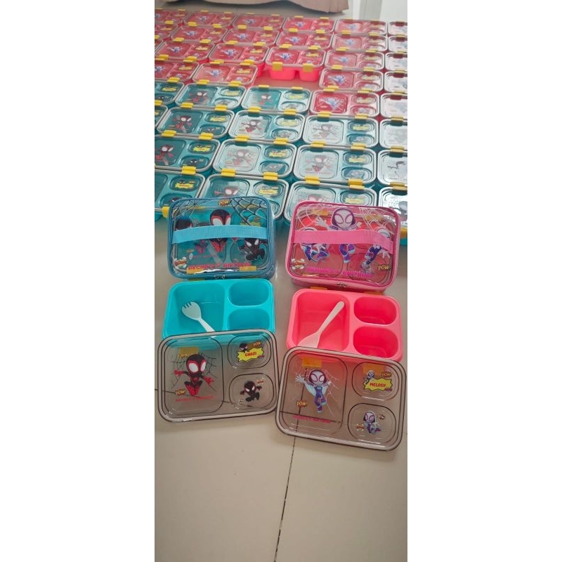 souvenir set kotak makan+sendok+tas mealbag mika