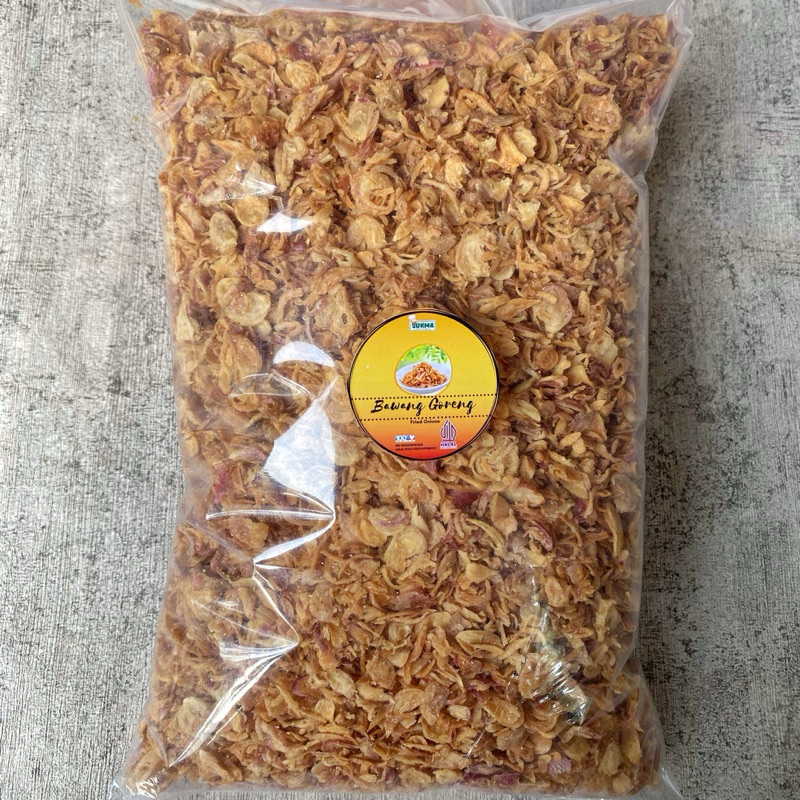 

1KG Bawang Merah Goreng Asli Brebes 1kg Grade A Premium kemasan 1000gram Bersih Renyah