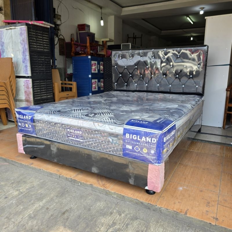 (Free Ongkir) Set Springbed Bigland Bomber 180x200 cm (Lengkap Divan, Headboard, dan Matras)