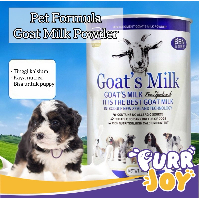 PURRJOY Dog Goat Milk Powder 400gram / Susu Bubuk Formula Hewan Peliharaan Anjing / Susu Bubuk Anjin
