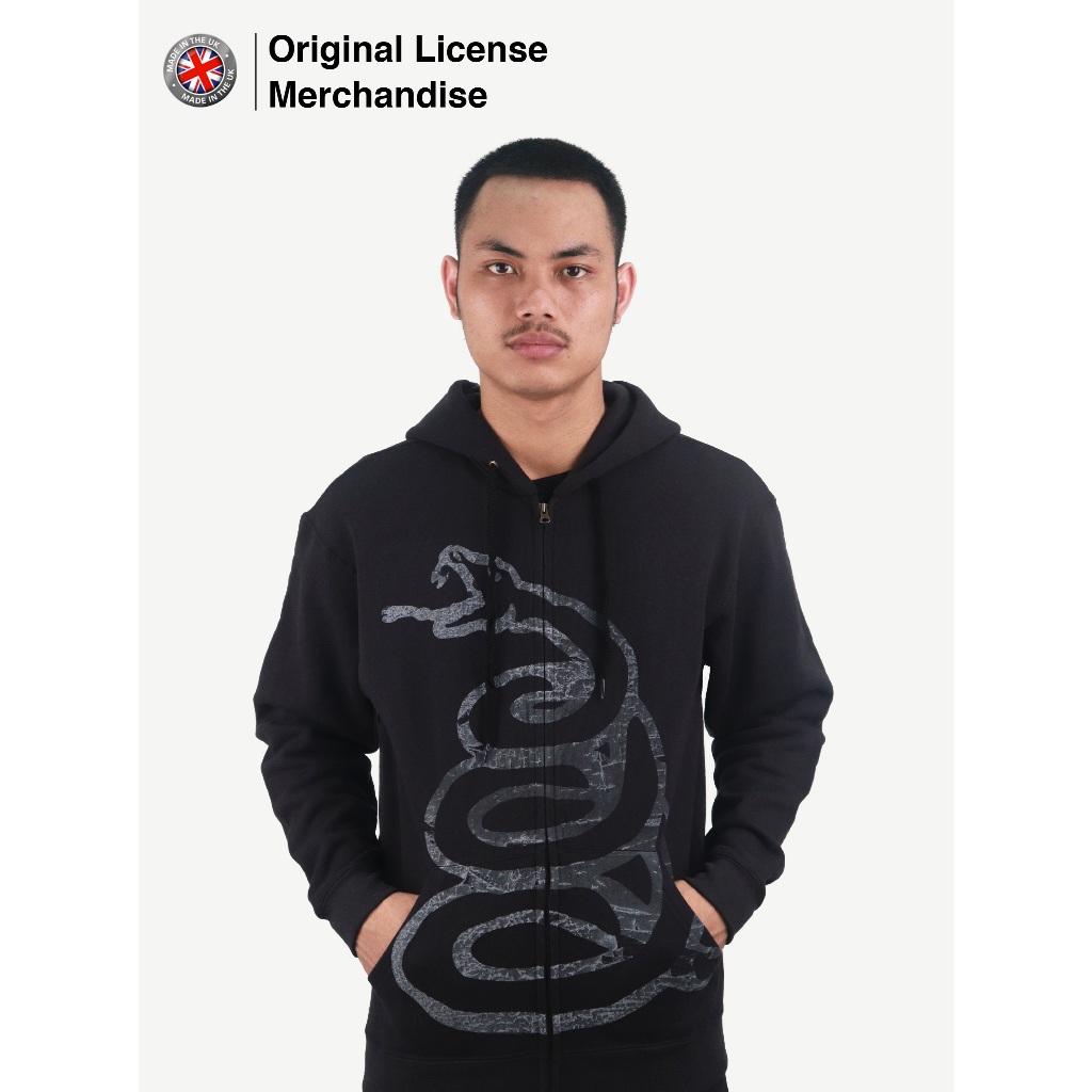 Jaket Hoodie Sweater Zipper Band Musik METALLICA Black Album Burnished Original Merchandise
