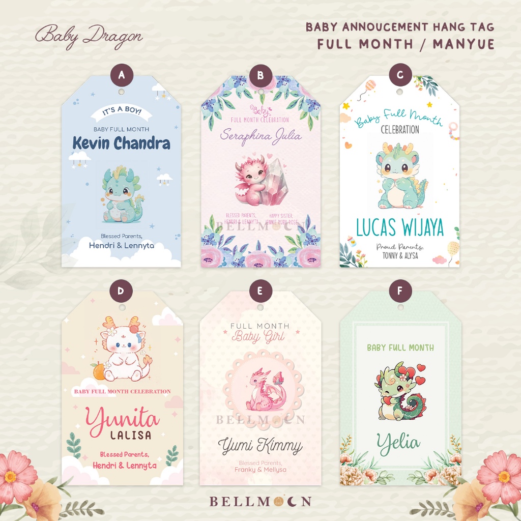 

HANG TAG BABY FULL MONTH DRAGON/ MANYUE